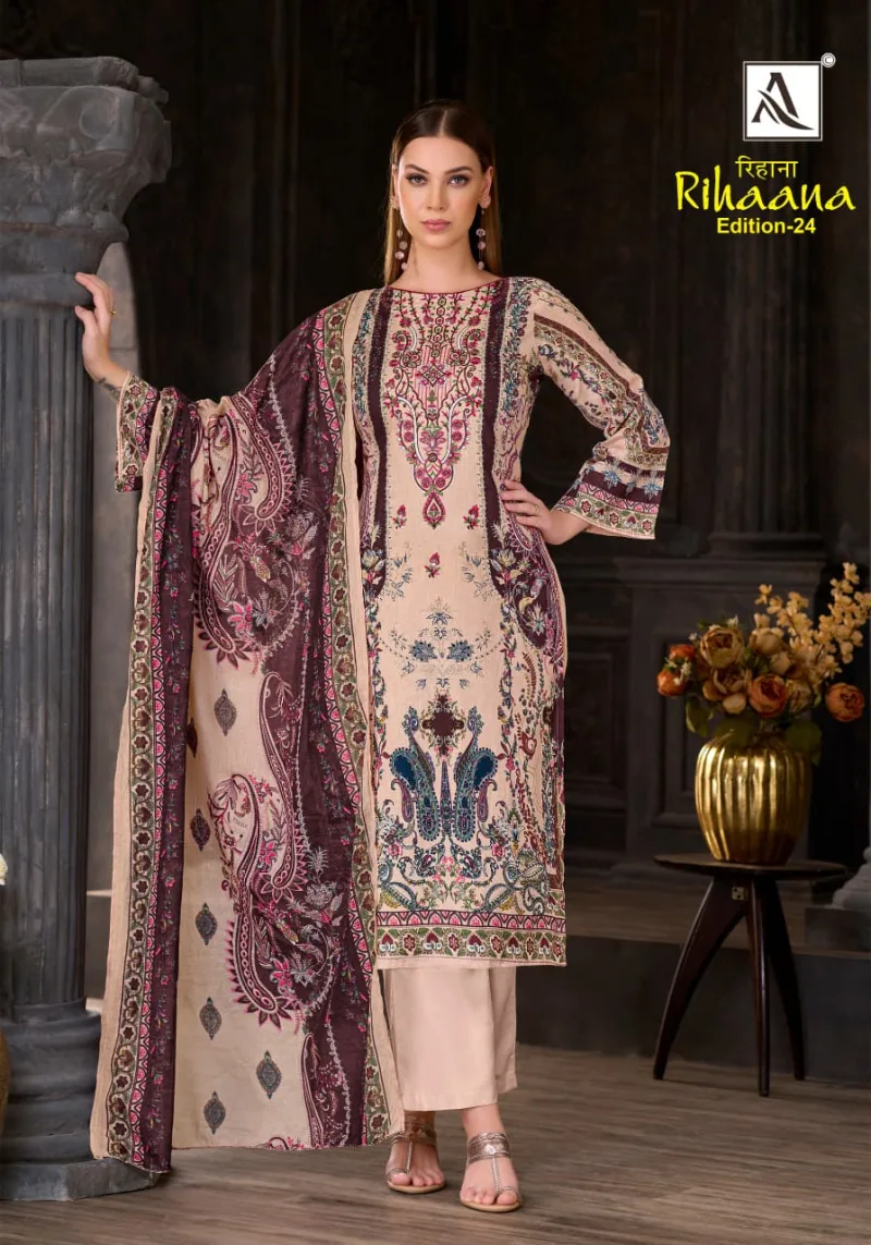 Rihaana Vol 24 By Alok Suit Cambric Cotton Dress Material